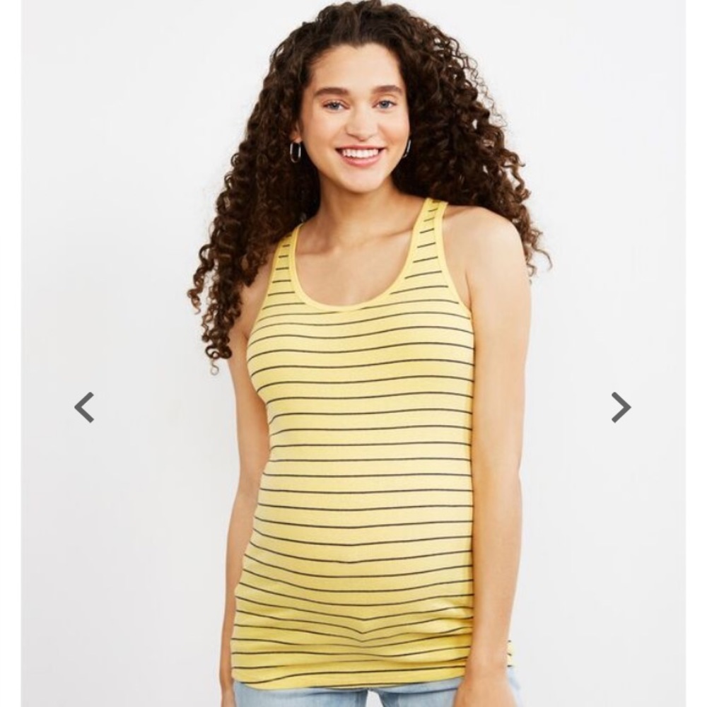 Motherhood Maternity Rib Knit Striped Tank Top